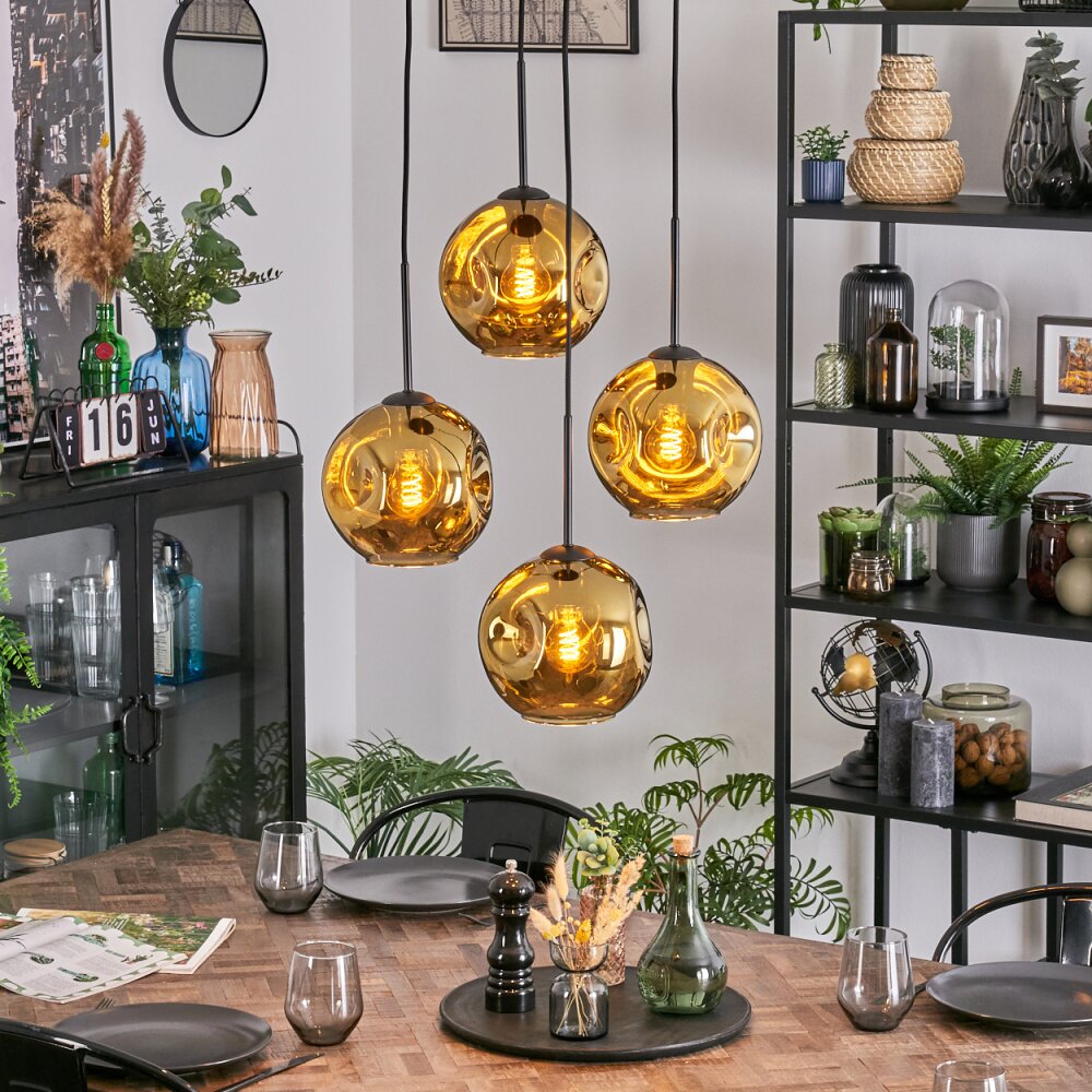 Ripoll Lampa wisząca, Kula świetlna, Lampa wiszącego klastra Złoty, 4-punktowe main product photo