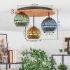Koyoto lampa sufitowa, kula świetlna 40 cm kolory naturalne, czarny, 3-punktowe