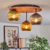 Koyoto lampa sufitowa, kula świetlna 40 cm kolory naturalne, czarny, 3-punktowe