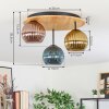 Koyoto lampa sufitowa, kula świetlna kolory naturalne, czarny, 3-punktowe