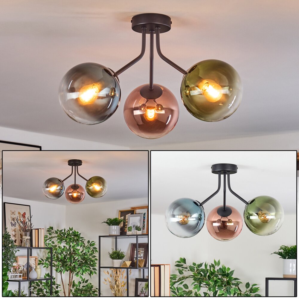 Gastor Lampa sufitowa, Kula świetlna Niebeieski, Zielony, Przezroczysty, W kolorze miedzi, 3-punktowe main product photo