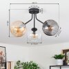 Koyoto Lampa sufitowa, Kula świetlna W kolorze bursztynu, Przezroczysty, Przydymiony, 3-punktowe