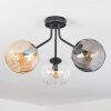 Koyoto Lampa sufitowa, Kula świetlna W kolorze bursztynu, Przezroczysty, Przydymiony, 3-punktowe