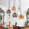 Koyoto lampa wisząca, kula świetlna, lampa wisząca bursztynowy, przezroczysty, przydymiony, 6-punktowe