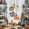 Koyoto lampa wisząca, kula świetlna, lampa wisząca bursztynowy, przezroczysty, przydymiony, 6-punktowe