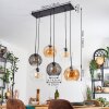 Koyoto lampa wisząca, kula świetlna, lampa wisząca bursztynowy, przezroczysty, przydymiony, 6-punktowe