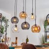 Koyoto lampa wisząca, kula świetlna, lampa wisząca bursztynowy, przezroczysty, przydymiony, 6-punktowe