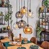 Koyoto lampa wisząca, kula świetlna, lampa wisząca bursztynowy, przezroczysty, przydymiony, 6-punktowe