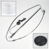 Bassagoda lampa stojąca, lampa podłogowa łukowa chrom, czarny, 1-punktowy, abażur z materiału