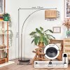 Granja lampa stojąca, lampa podłogowa łukowa nikiel matowy, czarny, 1-punktowy