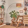 Granja lampa stojąca, lampa podłogowa łukowa nikiel matowy, czarny, 1-punktowy