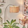 Bongal lampa stojąca, lampa podłogowa łukowa nikiel matowy, czarny, 1-punktowy, abażur materiałowy