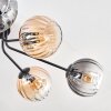 Koyoto lampa sufitowa, kula świetlna 85 cm bursztynowy, przezroczysty, przydymiony, 8-punktowe