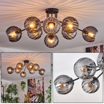 Koyoto lampa sufitowa, kula świetlna 85 cm przydymiony, 8-punktowe