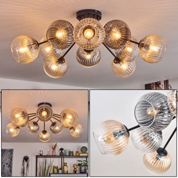 Koyoto Lampa sufitowa, Kula świetlna 81 cm W kolorze bursztynu, Przezroczysty, Przydymiony, 10-punktowe