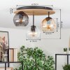 Koyoto Lampa sufitowa, Kula świetlna Ecru, Czarny, 3-punktowe