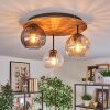 Koyoto Lampa sufitowa, Kula świetlna Ecru, Czarny, 3-punktowe