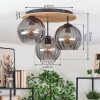 Koyoto lampa sufitowa, kula świetlna kolory naturalne, czarny, 3-punktowe