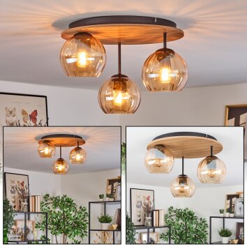 Koyoto lampa sufitowa, kula świetlna kolory naturalne, czarny, 3-punktowe