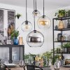 Koyoto Lampa wisząca, Kula świetlna, Lampa wiszącego klastra 35 cm W kolorze bursztynu, Chrom, Przezroczysty, Przydymiony, 4-punktowe