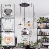 Koyoto Lampa wisząca, Kula świetlna, Lampa wiszącego klastra 35 cm W kolorze bursztynu, Chrom, Przezroczysty, Przydymiony, 4-punktowe
