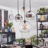 Koyoto Lampa wisząca, Kula świetlna, Lampa wiszącego klastra W kolorze bursztynu, Chrom, Przezroczysty, Przydymiony, 4-punktowe