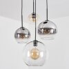 Koyoto Lampa wisząca, Kula świetlna, Lampa wiszącego klastra W kolorze bursztynu, Chrom, Przezroczysty, Przydymiony, 4-punktowe