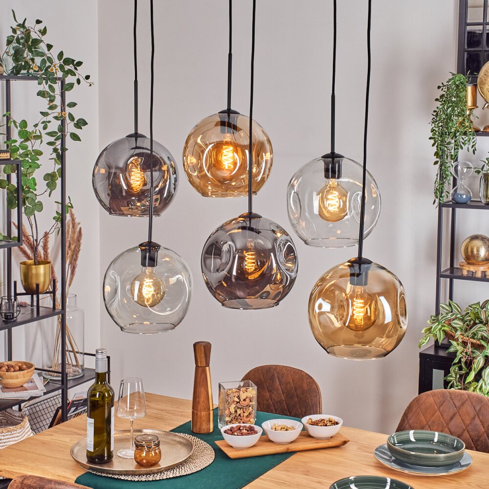Ripoll Lampa wisząca, Kula świetlna, Lampa wisząca W kolorze bursztynu, Przezroczysty, Przydymiony, 6-punktowe main product photo