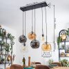 Ripoll Lampa wisząca, Kula świetlna, Lampa wisząca W kolorze bursztynu, Przezroczysty, Przydymiony, 6-punktowe