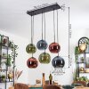 Koyoto lampa wisząca, kula świetlna, lampa wisząca niebeieski, zielony, miedziany, 6-punktowe