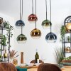 Koyoto lampa wisząca, kula świetlna, lampa wisząca niebeieski, złoty, zielony, przezroczysty, miedziany, 6-punktowe