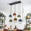 Koyoto lampa wisząca, kula świetlna, lampa wisząca niebeieski, złoty, zielony, przezroczysty, miedziany, 6-punktowe