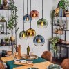 Koyoto lampa wisząca, kula świetlna, lampa wisząca niebeieski, złoty, zielony, przezroczysty, miedziany, 6-punktowe