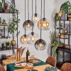 Koyoto lampa wisząca, kula świetlna, lampa wisząca bursztynowy, przezroczysty, przydymiony, 6-punktowe