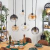 Koyoto lampa wisząca, kula świetlna, lampa wisząca bursztynowy, przezroczysty, przydymiony, 6-punktowe