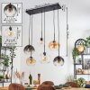 Koyoto lampa wisząca, kula świetlna, lampa wisząca bursztynowy, przezroczysty, przydymiony, 6-punktowe