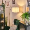 Bassagoda lampa stojąca, lampa podłogowa łukowa mosiądz, czarny, 1-punktowy, abażur z materiału