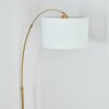 Bassagoda lampa stojąca, lampa podłogowa łukowa mosiądz, czarny, 1-punktowy, abażur z materiału