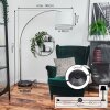 Soungou lampa stojąca, lampa podłogowa łukowa nikiel matowy, czarny, 1-punktowy, abażur materiałowy