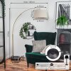 Bassagoda lampa stojąca, lampa podłogowa łukowa mosiądz, czarny, 1-punktowy, abażur z materiału