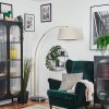 Bassagoda lampa stojąca, lampa podłogowa łukowa mosiądz, czarny, 1-punktowy, abażur z materiału