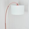 Soungou lampa stojąca, lampa podłogowa łukowa mosiądz, czarny, 1-punktowy, abażur z materiału