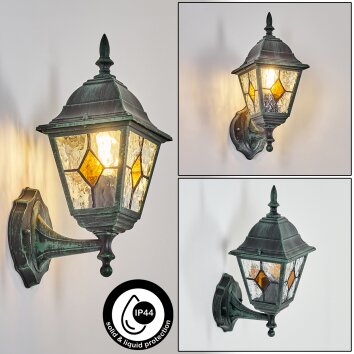 Naofe zewnętrzny kinkiet, kinkiet zielony, czarny, 1-punktowy