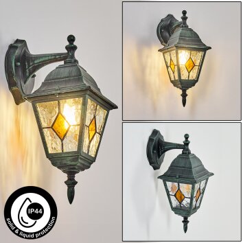 Naofe Zewnętrzny kinkiet, Lampa ścienna Zielony, Czarny, 1-punktowy Naofe Zewnętrzny kinkiet, Lampa ścienna Zielony, Czarny, 1-punktowy