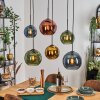 Koyoto lampa wisząca, kula świetlna, lampa wisząca niebeieski, złoty, zielony, miedziany, 6-punktowe