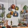 Koyoto lampa wisząca, kula świetlna, lampa wisząca niebeieski, złoty, zielony, miedziany, 6-punktowe