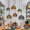 Koyoto Lampa wisząca, Kula świetlna, Lampa wisząca Niebeieski, Złoty, Zielony, Przezroczysty, W kolorze miedzi, 6-punktowe