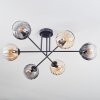 Koyoto lampa sufitowa, kula świetlna 78 cm bursztynowy, przezroczysty, przydymiony, 6-punktowe
