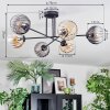 Koyoto Lampa sufitowa, Kula świetlna 78 cm W kolorze bursztynu, Przezroczysty, Przydymiony, 6-punktowe