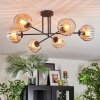 Koyoto lampa sufitowa, kula świetlna 78 cm bursztynowy, przezroczysty, 6-punktowe